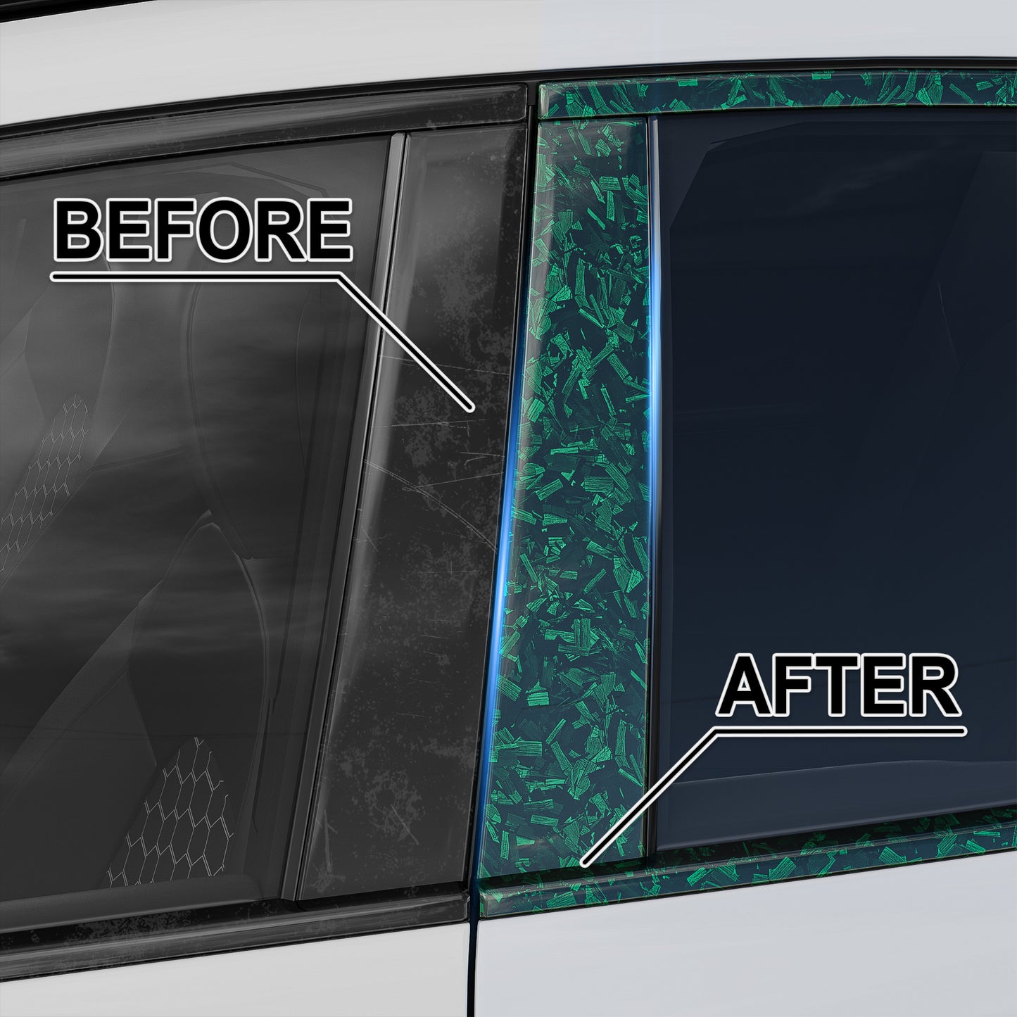 Lypumso® Gloss Green Forged Carbon Fiber Tape
