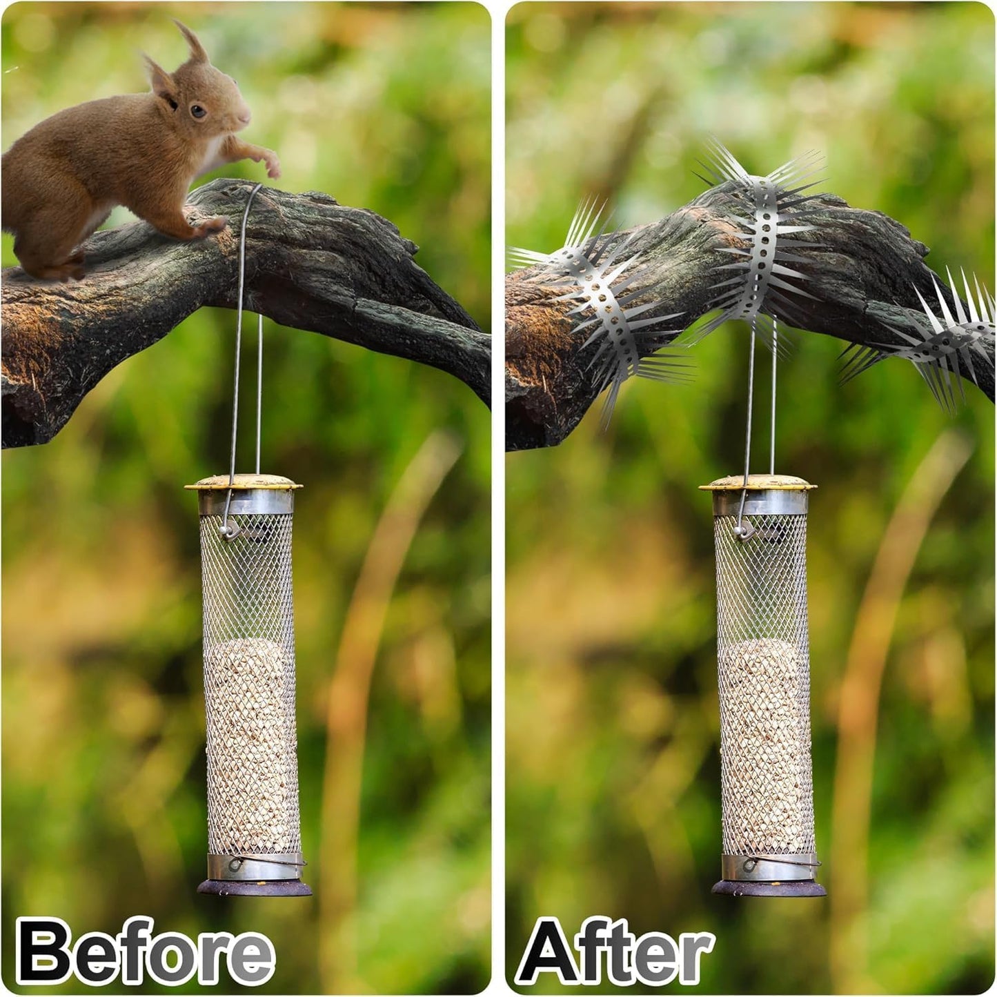 Raccoons Squirrel Baffle Spikes Deterrent, 80in Stainless Steel Pigeons Bird Spikes
