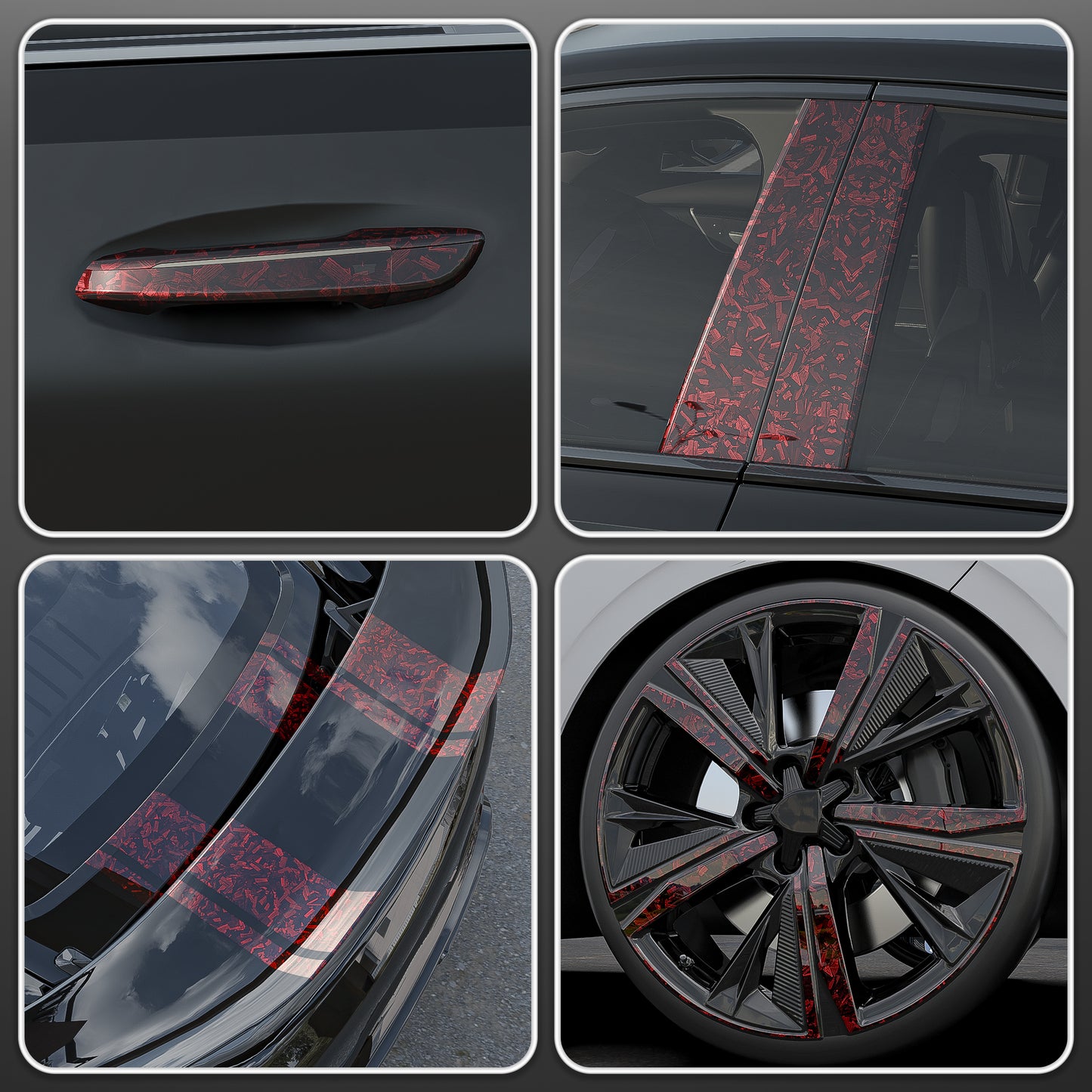Lypumso® Gloss Red Forged Carbon Fiber Tape