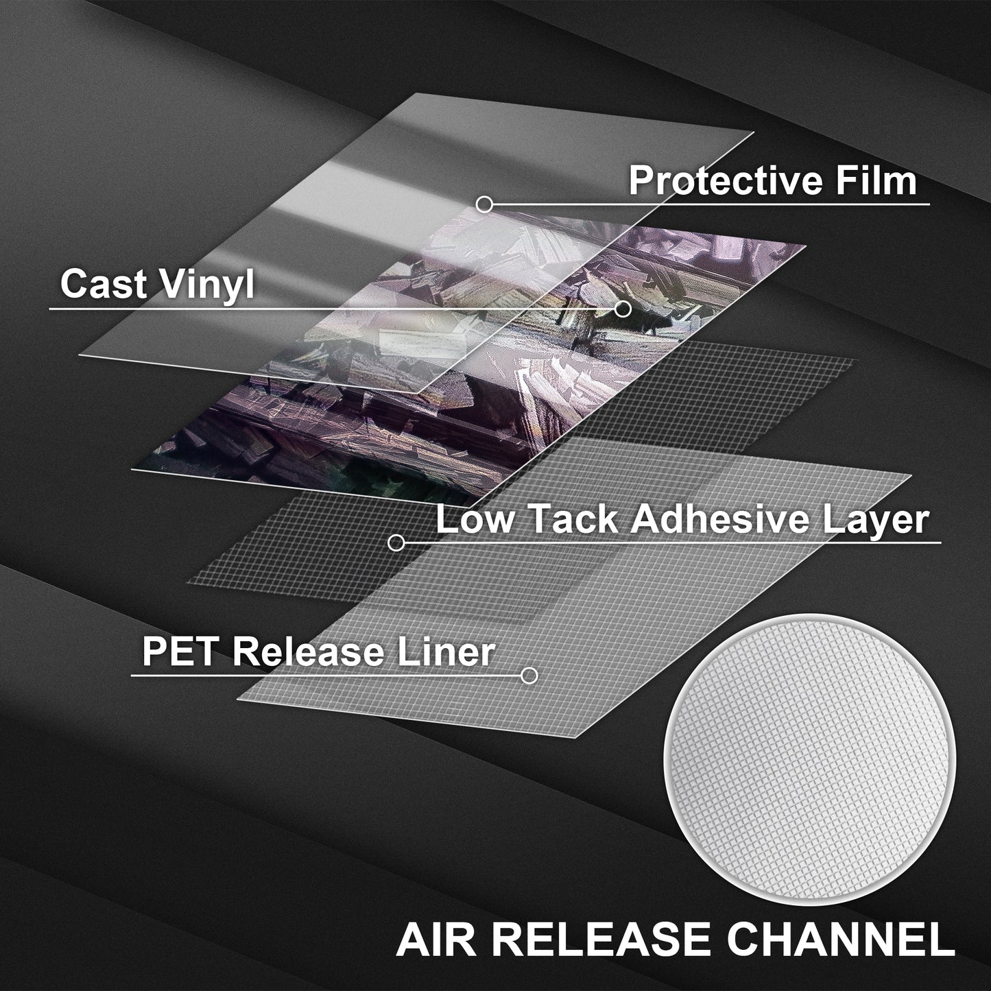Lypumso® Glossy Laser Silver Forged Carbon Fiber Vinyl Wrap