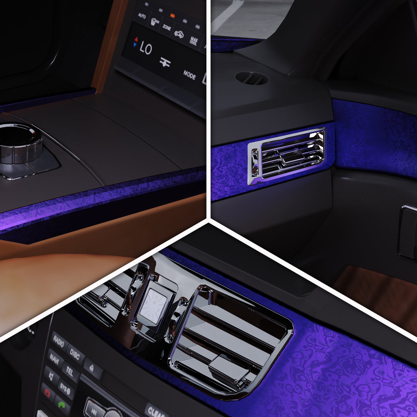 Lypumso® Purple PET Damascus Forged Vinyl Wrap