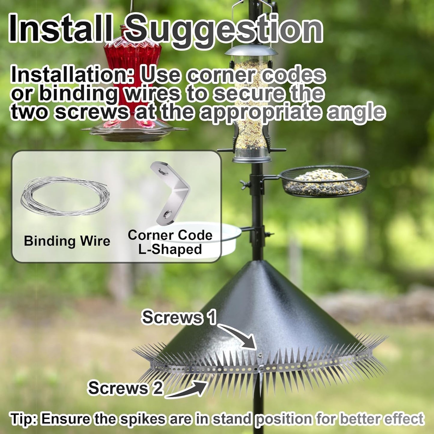 Raccoons Squirrel Baffle Spikes Deterrent, 80in Stainless Steel Pigeons Bird Spikes