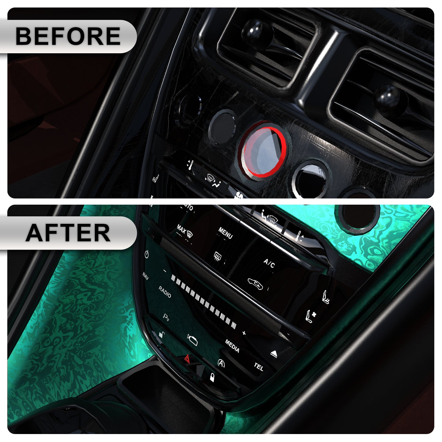 Lypumso® Lake Green PET Damascus Forged Vinyl Wrap