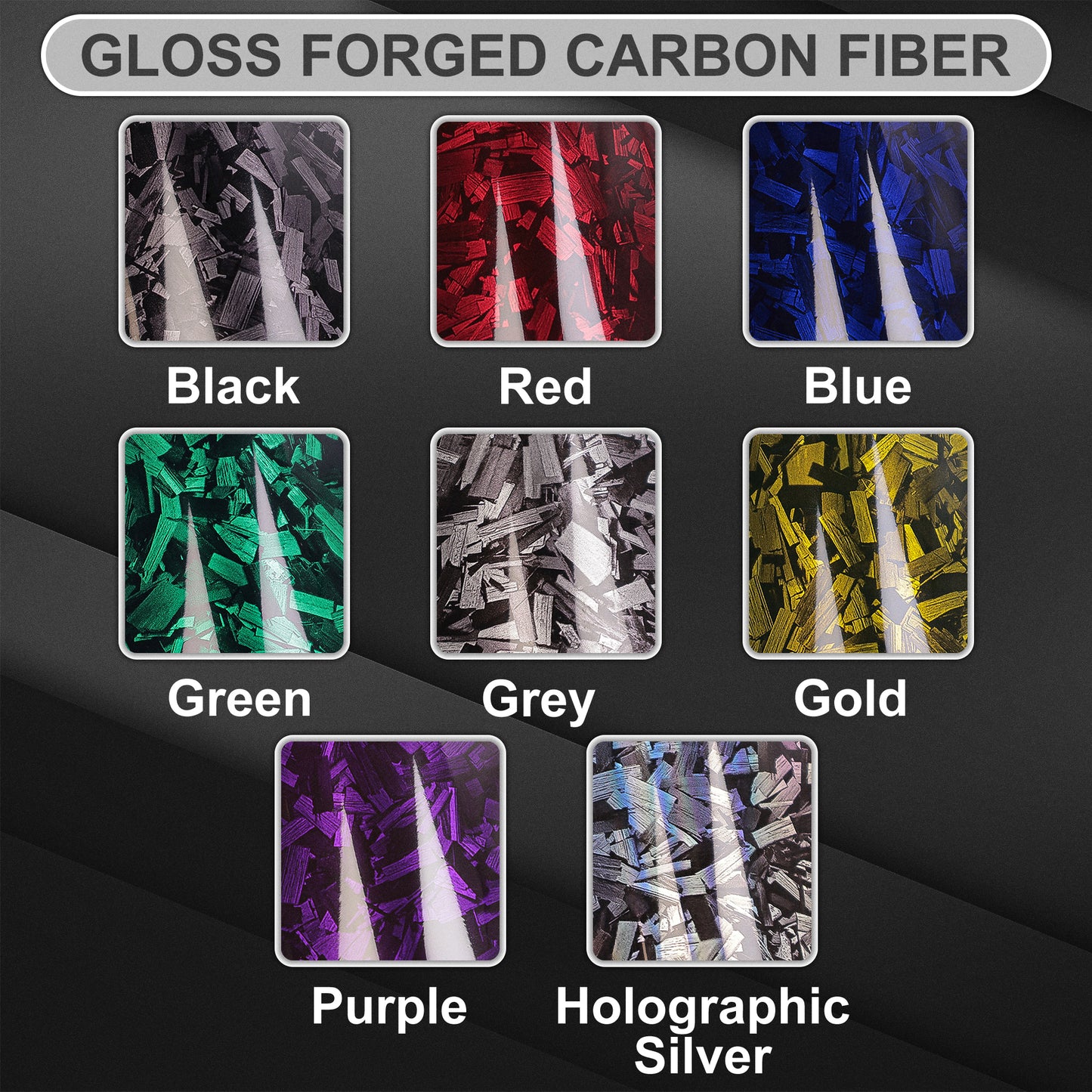 Lypumso Lypumso® Glossy Black Forged Carbon Fiber Vinyl Wrap 3ft x 10ft