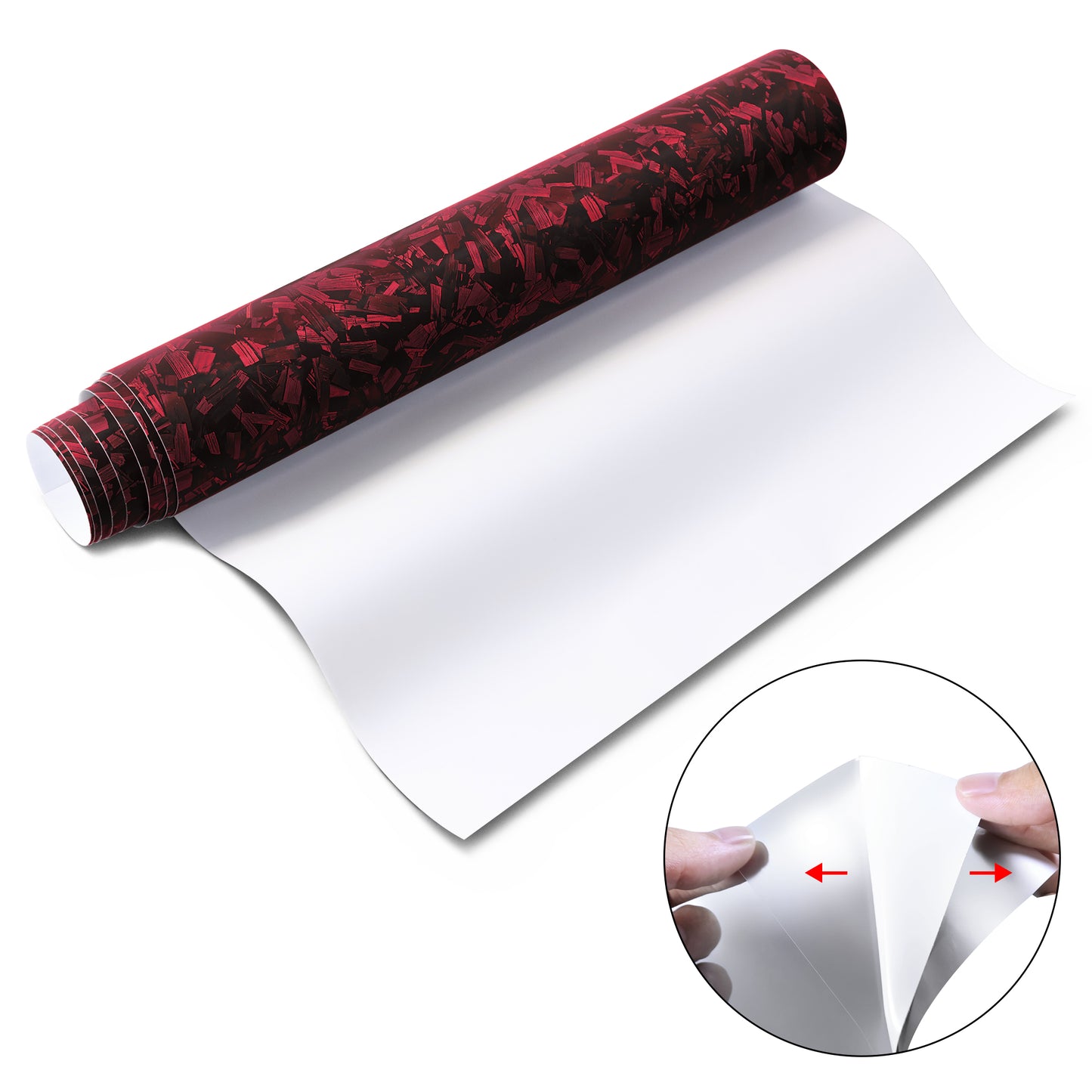 Lypumso® Matte Red Forged Carbon Fiber Vinyl Wrap Roll