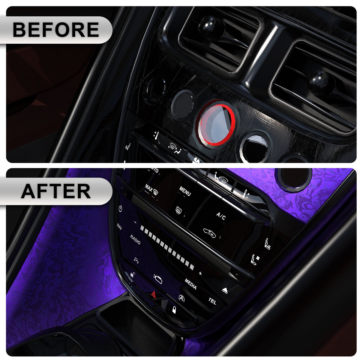 Lypumso® Purple PET Damascus Forged Vinyl Wrap