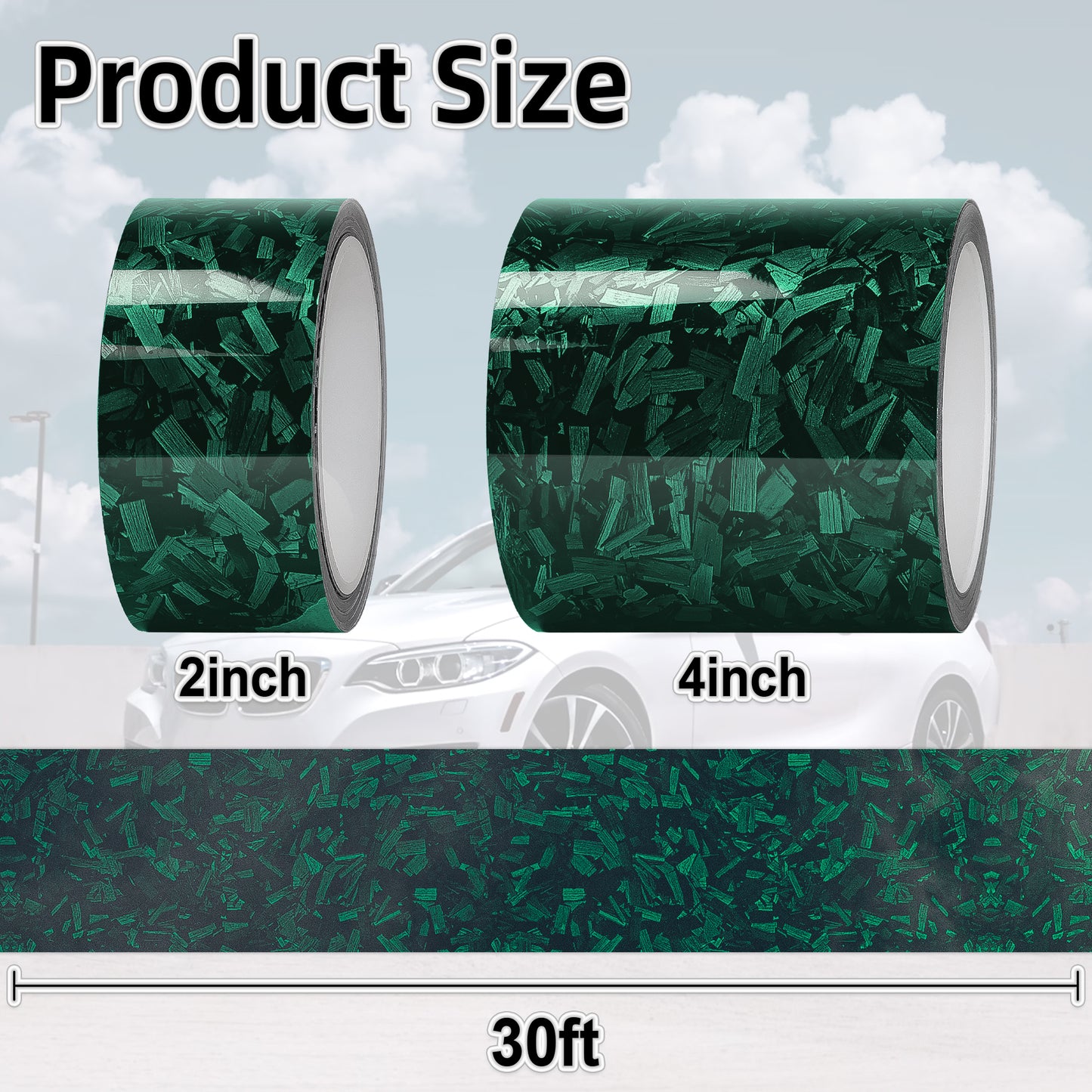 Lypumso® Gloss Green Forged Carbon Fiber Tape