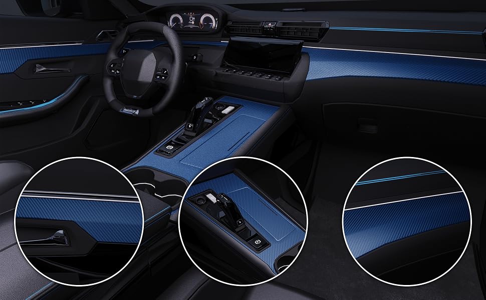 Lypumso 3D Blue Carbon Fiber Car Vinyl Wrap - detail image 3