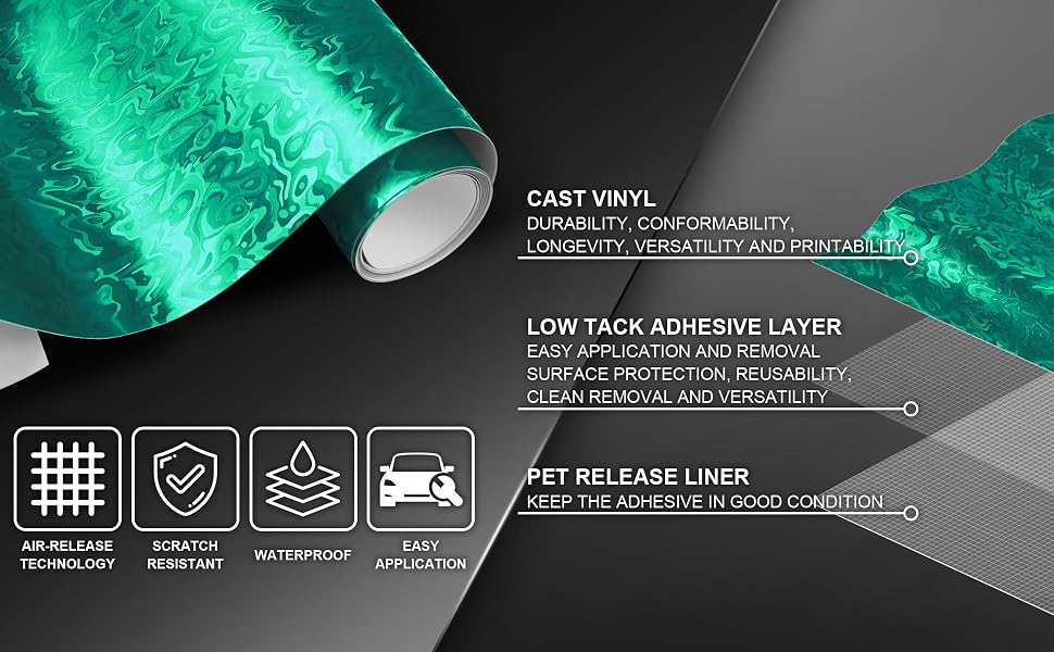 Lypumso Lake Green PET Damascus Forged Vinyl Wrap - detail image 3