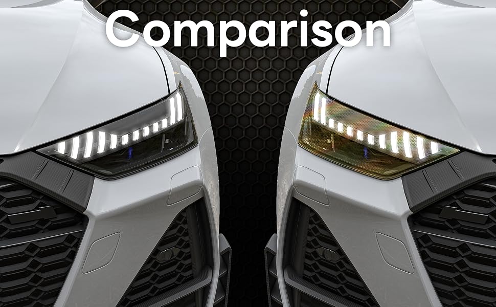 Lypumso Black Hex Headlight Tint 12 x 60 In Protection Vinyl Wrap - detail image 4