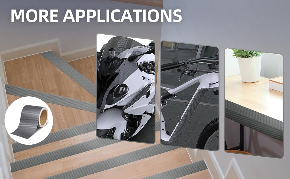 Lypumso 3D Grey Carbon Fiber Vinyl Tape with Tools Kits - detail image 5