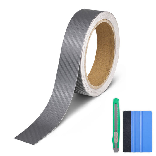 Lypumso® 3D Grey Carbon Fiber Vinyl Tape with Tools Kits