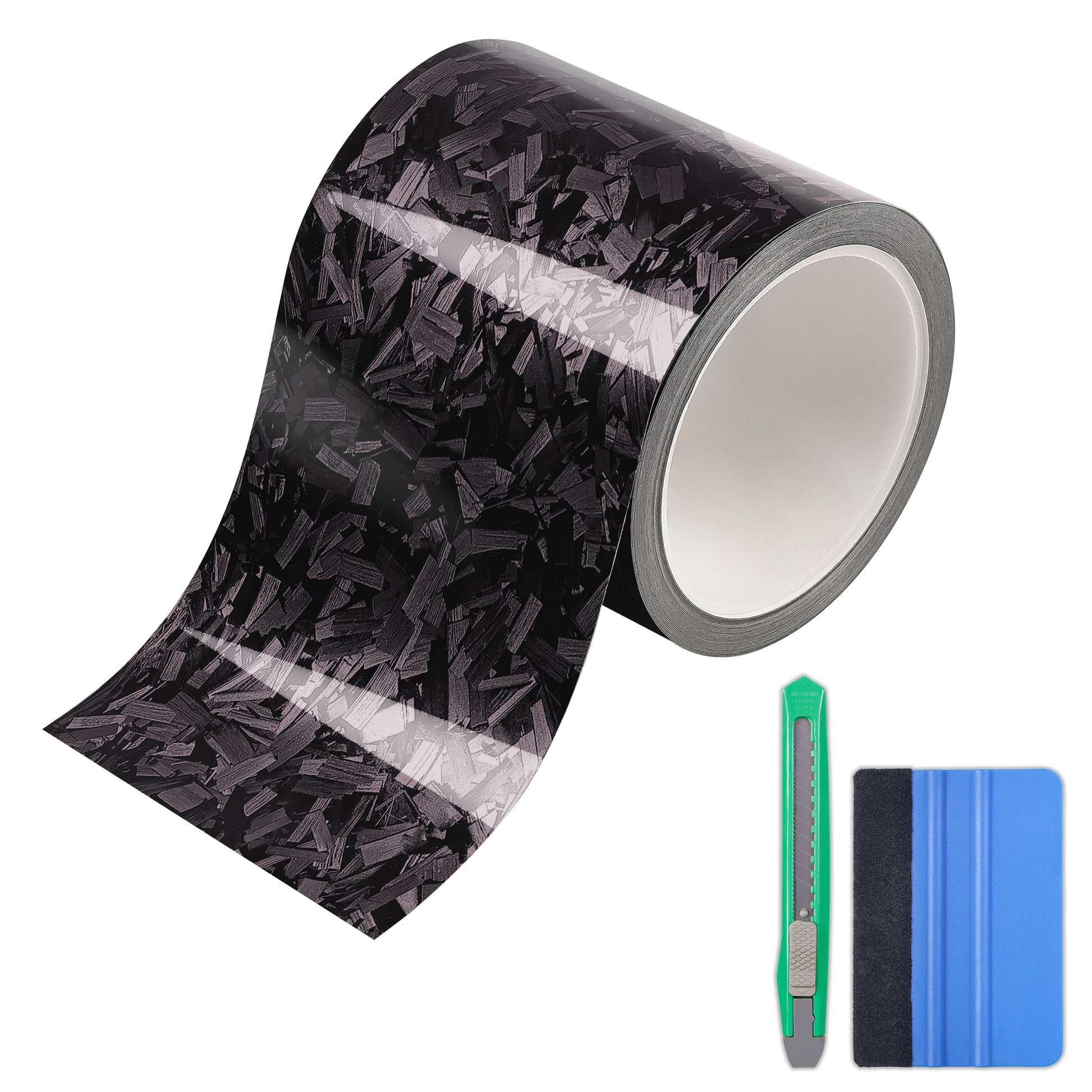 Lypumso® Gloss Black Forged Carbon Fiber Tape 4in x 30ft