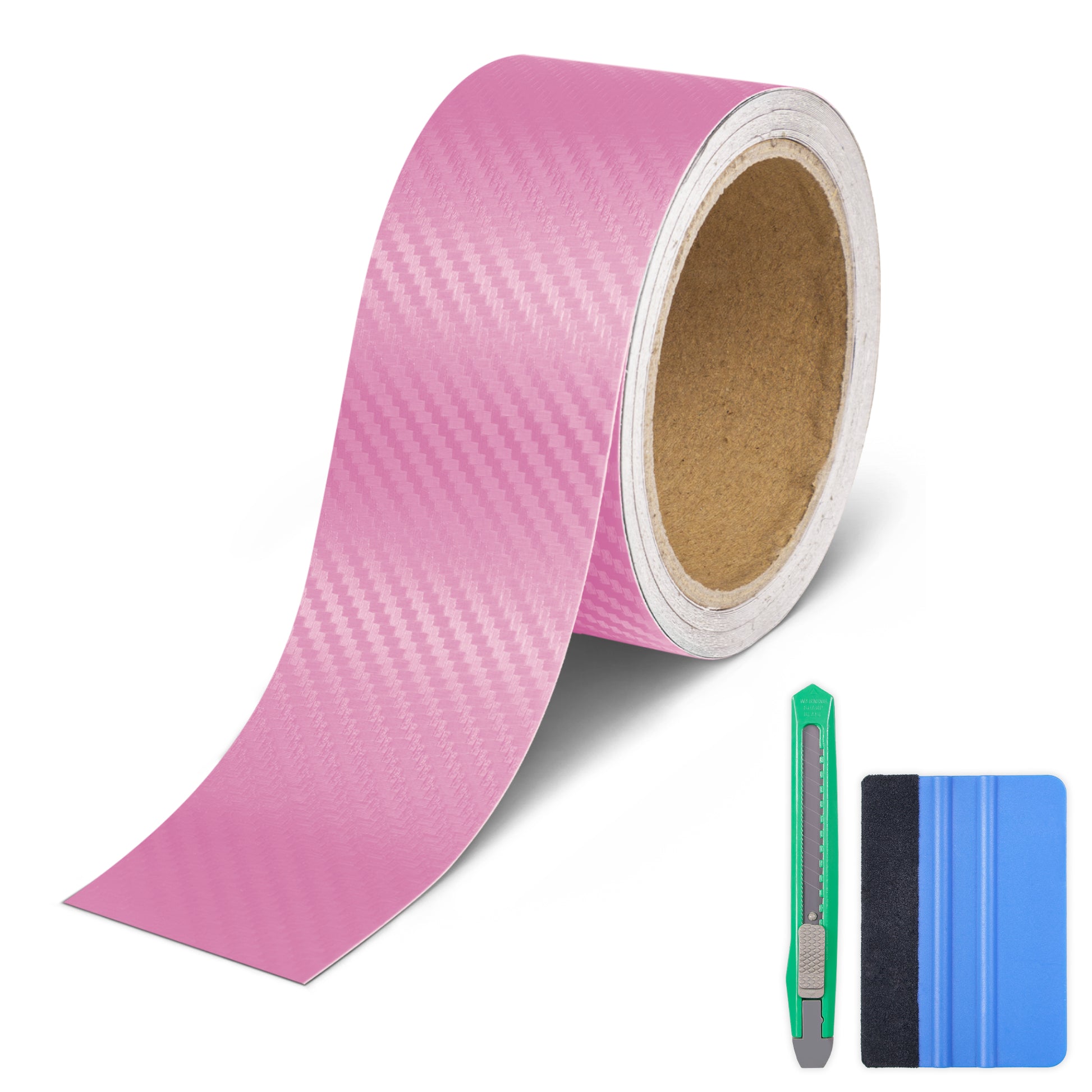 Lypumso® 3D Pink Carbon Fiber Vinyl Wrap Tape with Tools Kits