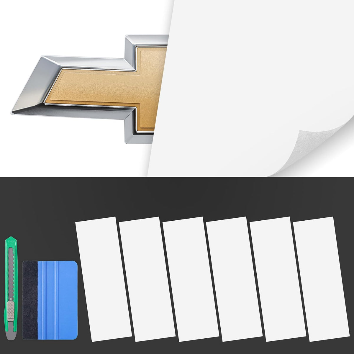 Auto emblem vinyl wrap kit — High Gloss White (1)