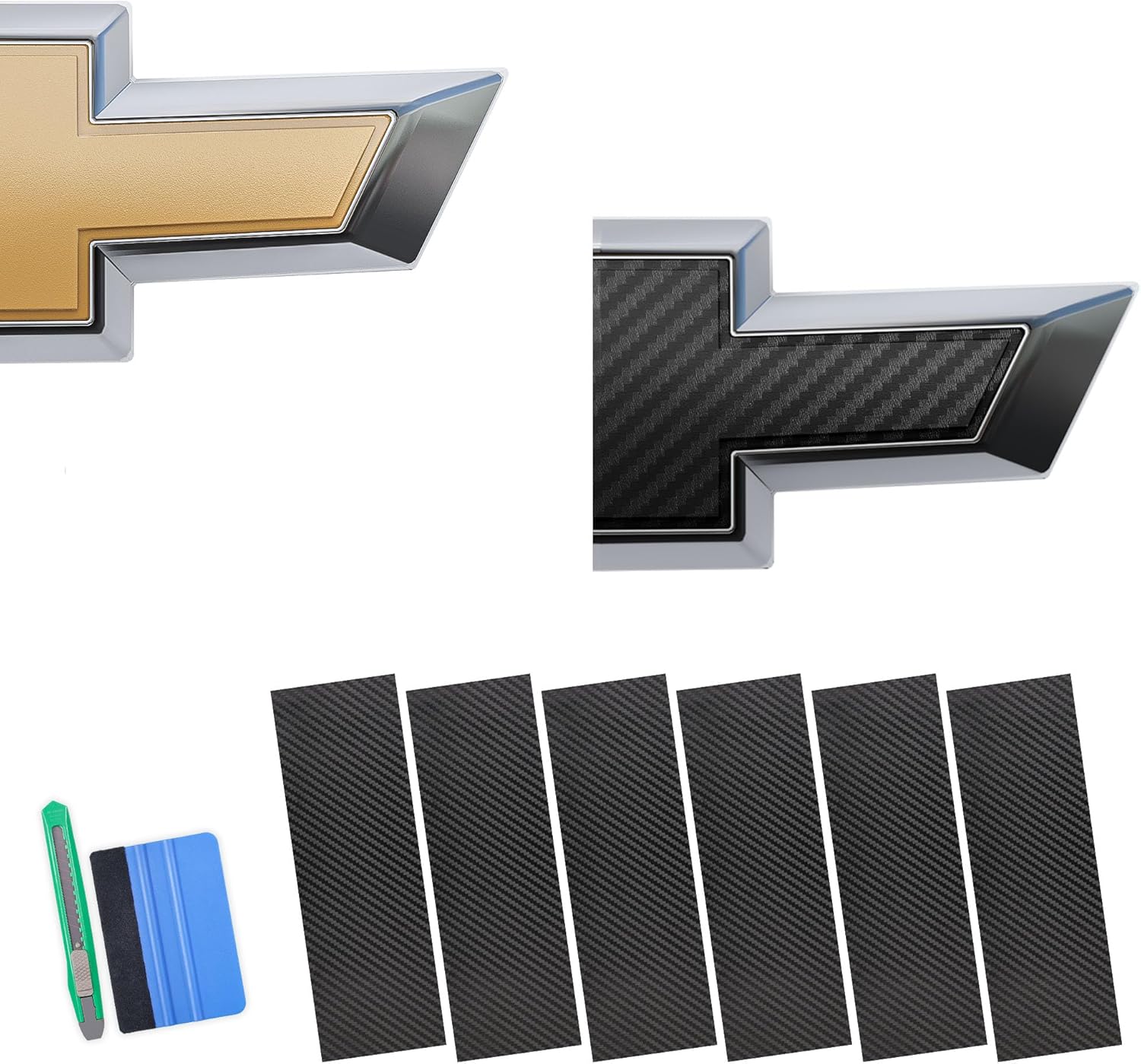 Lypumso® 6PCS Auto Emblem Vinyl Wrap Kit (Black Carbon Fiber)