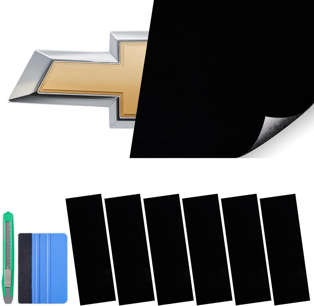 Auto emblem vinyl wrap kit — High Gloss Black (1)