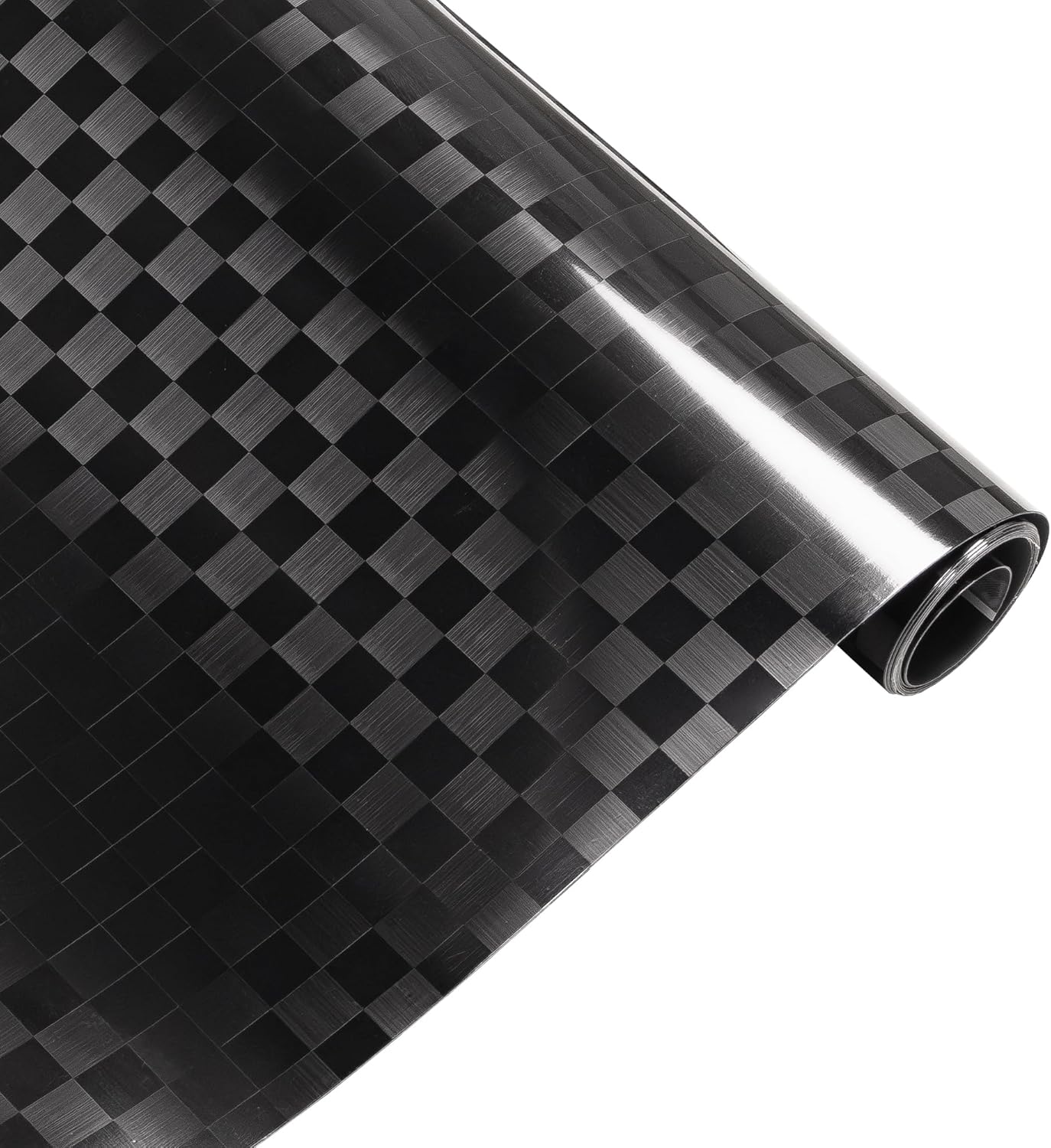 Lypumso® Glossy Grid Brushed Metal Carbon Fiber Vinyl Wrap
