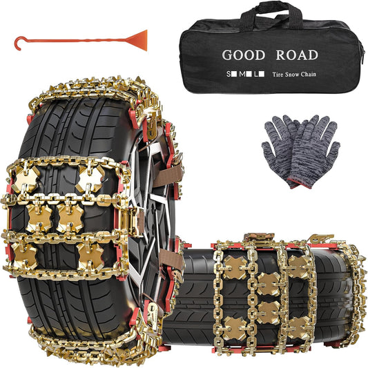 Lypumso® Tire Chains, Snow Chains, Anti-slip Tire Chains for Cars SUVs Pickup Trucks Adjustable Emergency Transaction Ch
