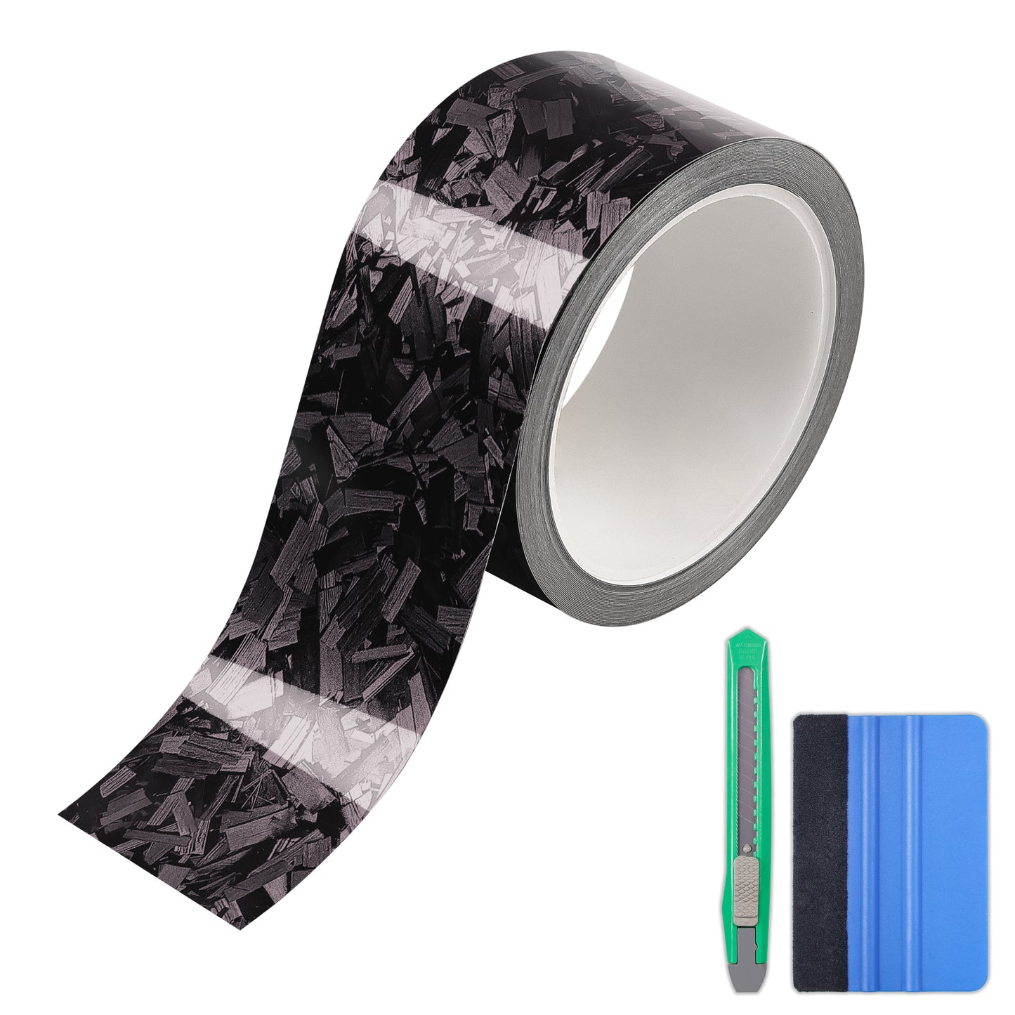 Lypumso® Gloss Black Forged Carbon Fiber Tape