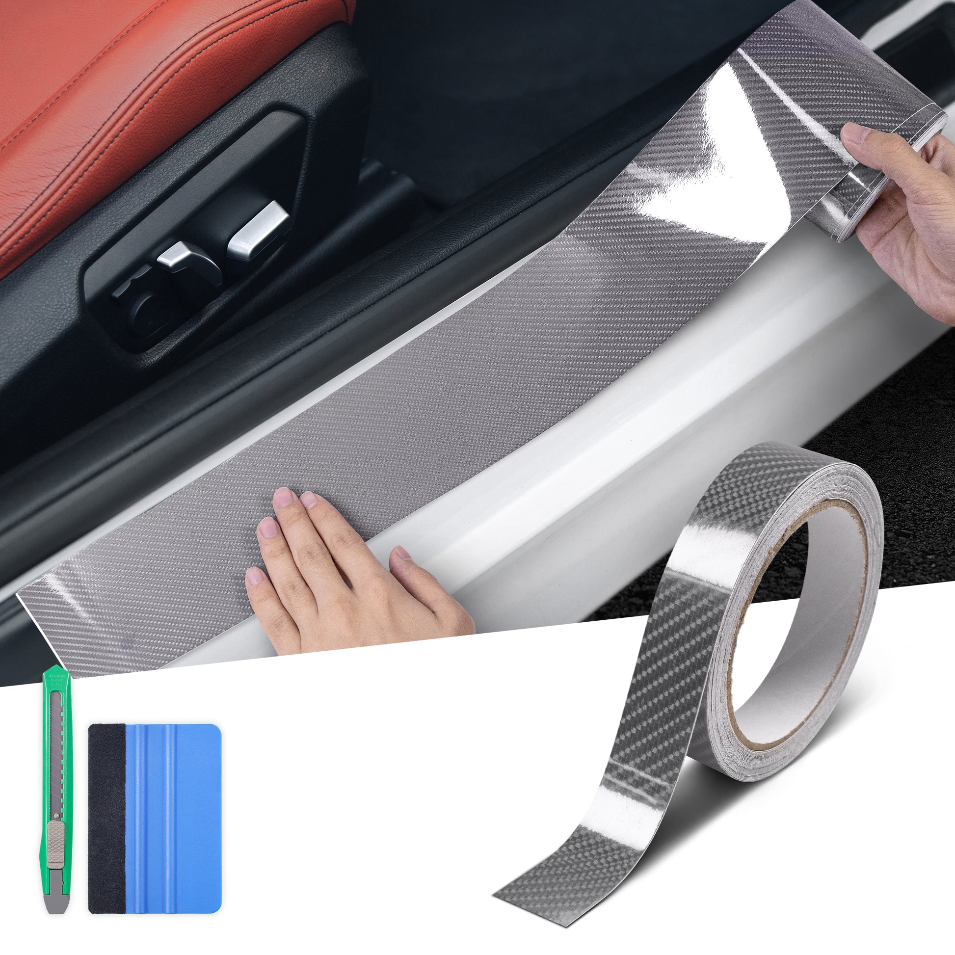 Lypumso® 6D Grey Vinyl Wrap Tape Roll with Tool Kit