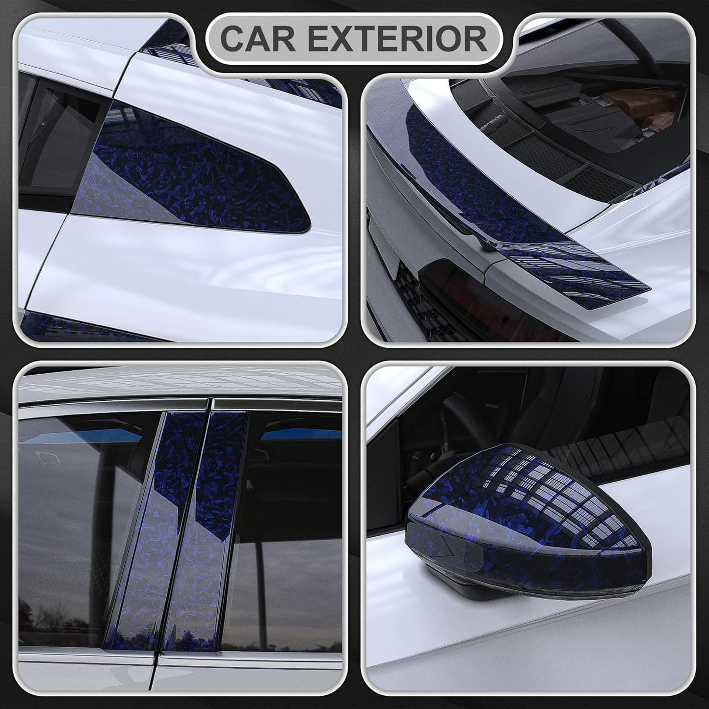 Lypumso® Blue Forged Carbon Fiber Vinyl Wrap with 4PCS Tool Kits 1ft x 5ft