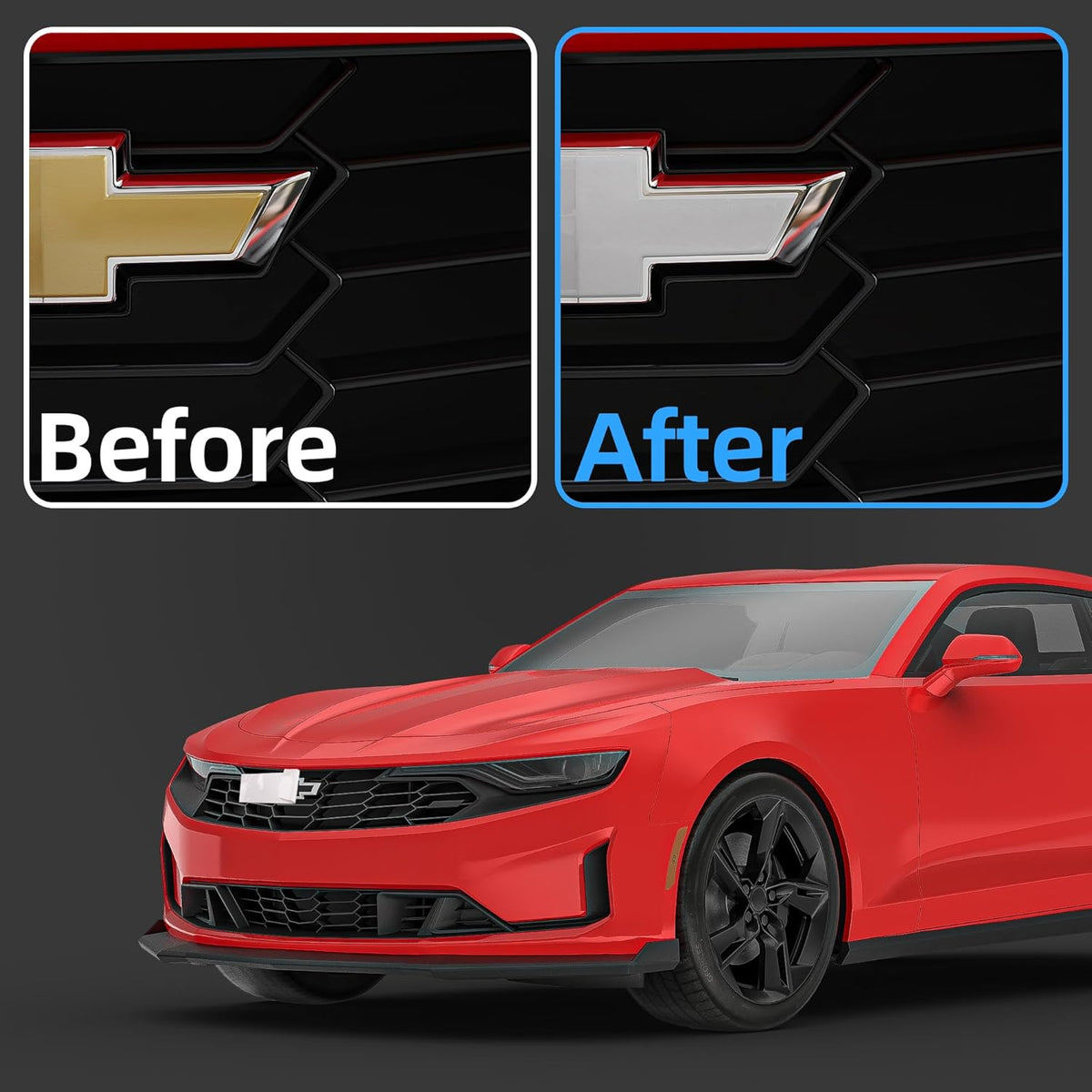 Auto emblem vinyl wrap kit — High Gloss White (2)