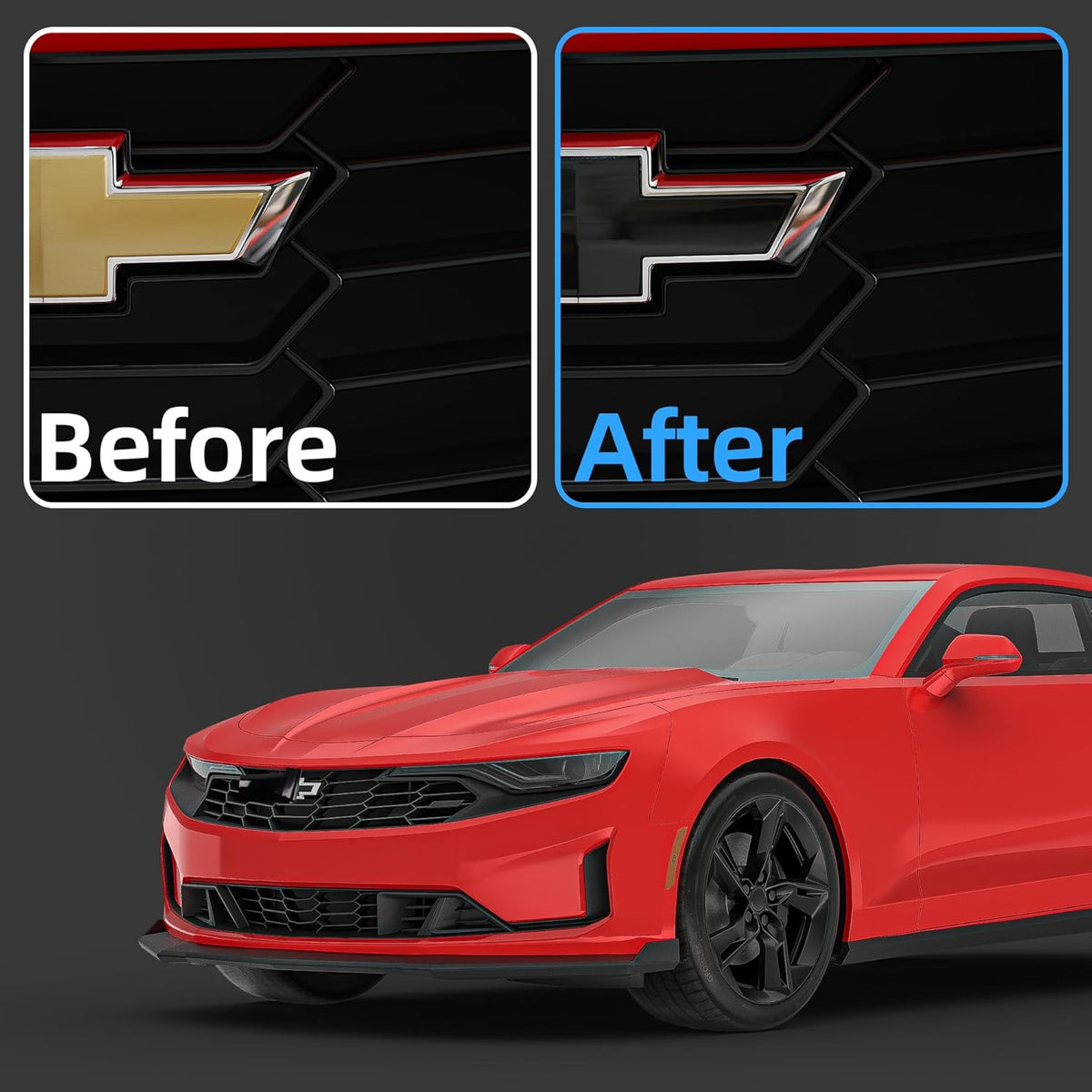 Auto emblem vinyl wrap kit — High Gloss Black (2)