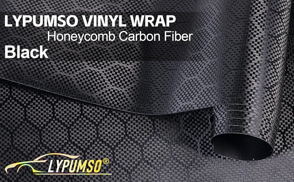 Lypumso Honeycomb Carbon Fiber Vinyl Wrap (Matte Black) - detail image 1