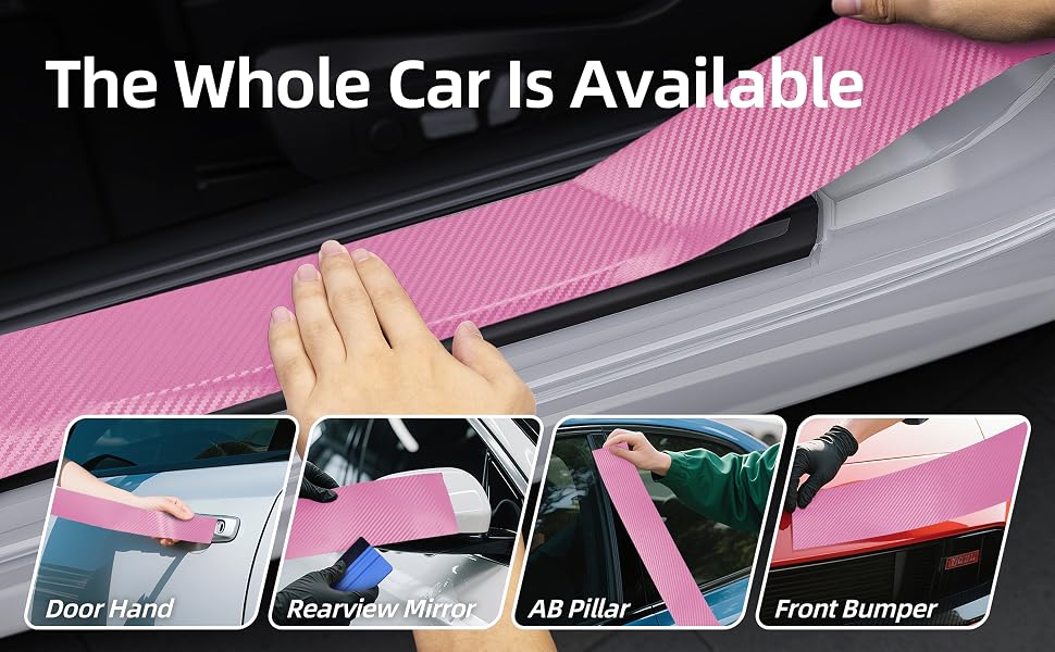 Lypumso 3D Pink Carbon Fiber Vinyl Wrap Tape with Tools Kits - detail image 2