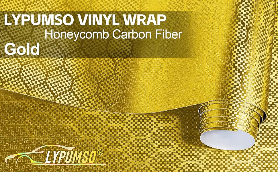 Lypumso Honeycomb Carbon Fiber Vinyl Wrap (Gold) - detail image 1