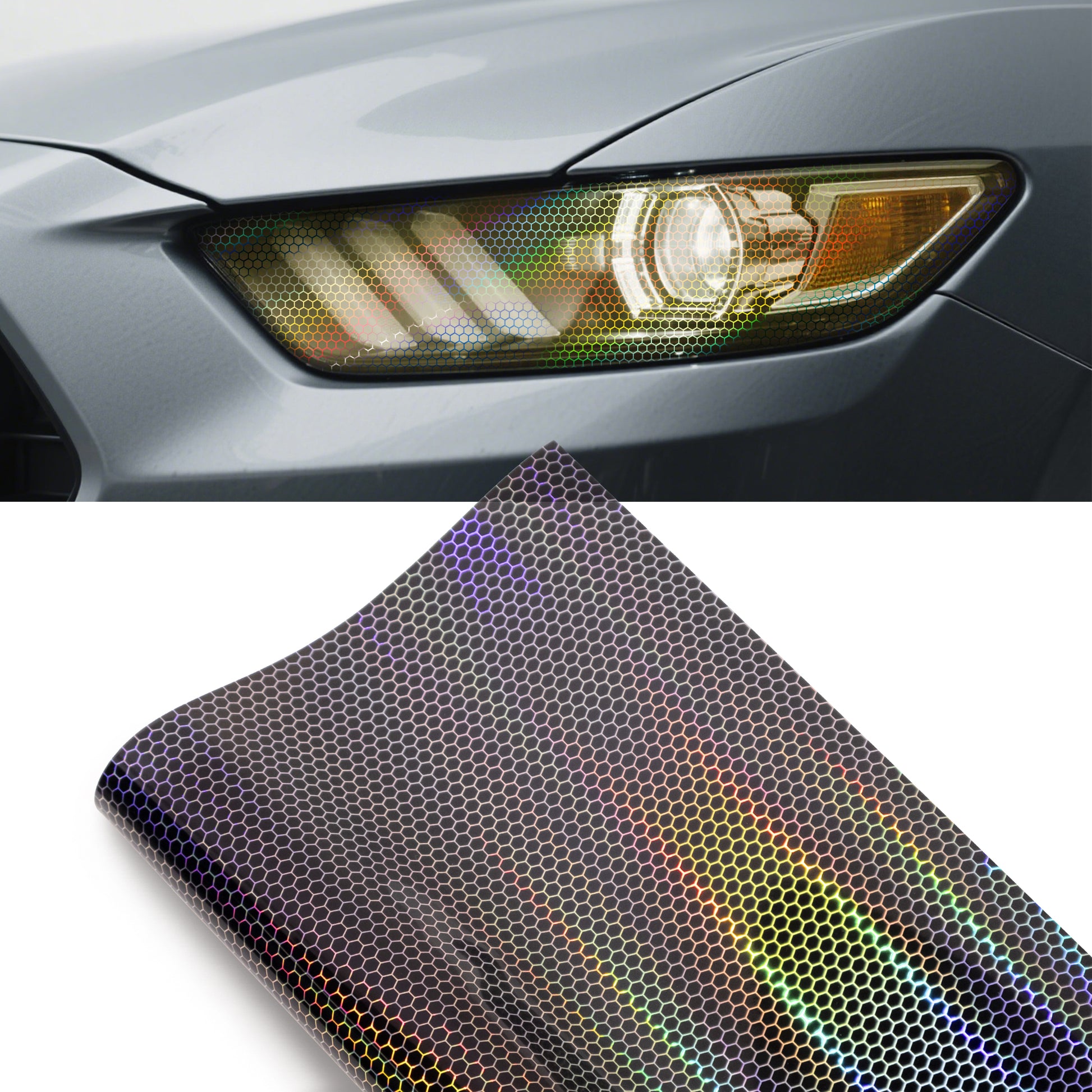 Lypumso® Black Hex Headlight Tint 12 x 60 In Protection Vinyl Wrap
