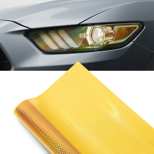 Lypumso® Orange Hex Headlight Tint 12 x 60 In Protection Vinyl Wrap