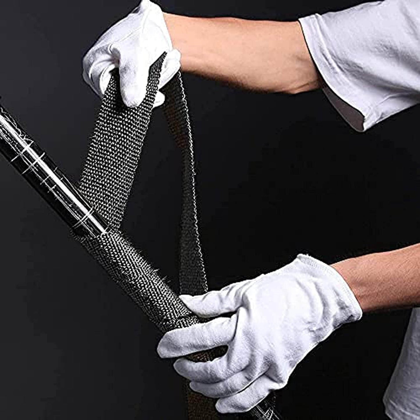 LYPUMSO Exhaust Heat Wrap, Black Fiberglass Heat Resistant Exhaust Wrap Roll for Motorcycle, Car Exhaust Pipe Heat Insulation Muffler Tape with Stainless Locking Ties
