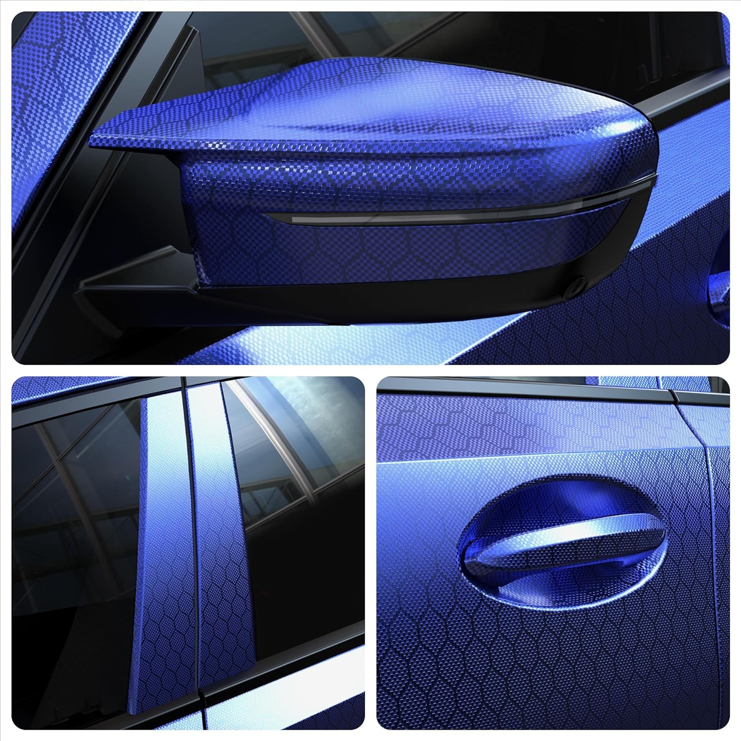 Lypumso® Honeycomb Carbon Fiber Vinyl Wrap (Blue)