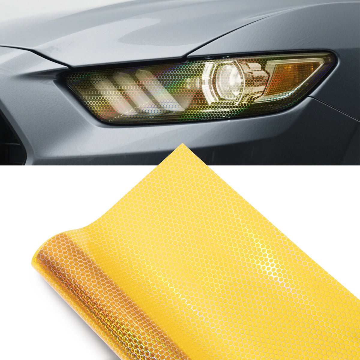 Hex headlight tint film — Orange (1)