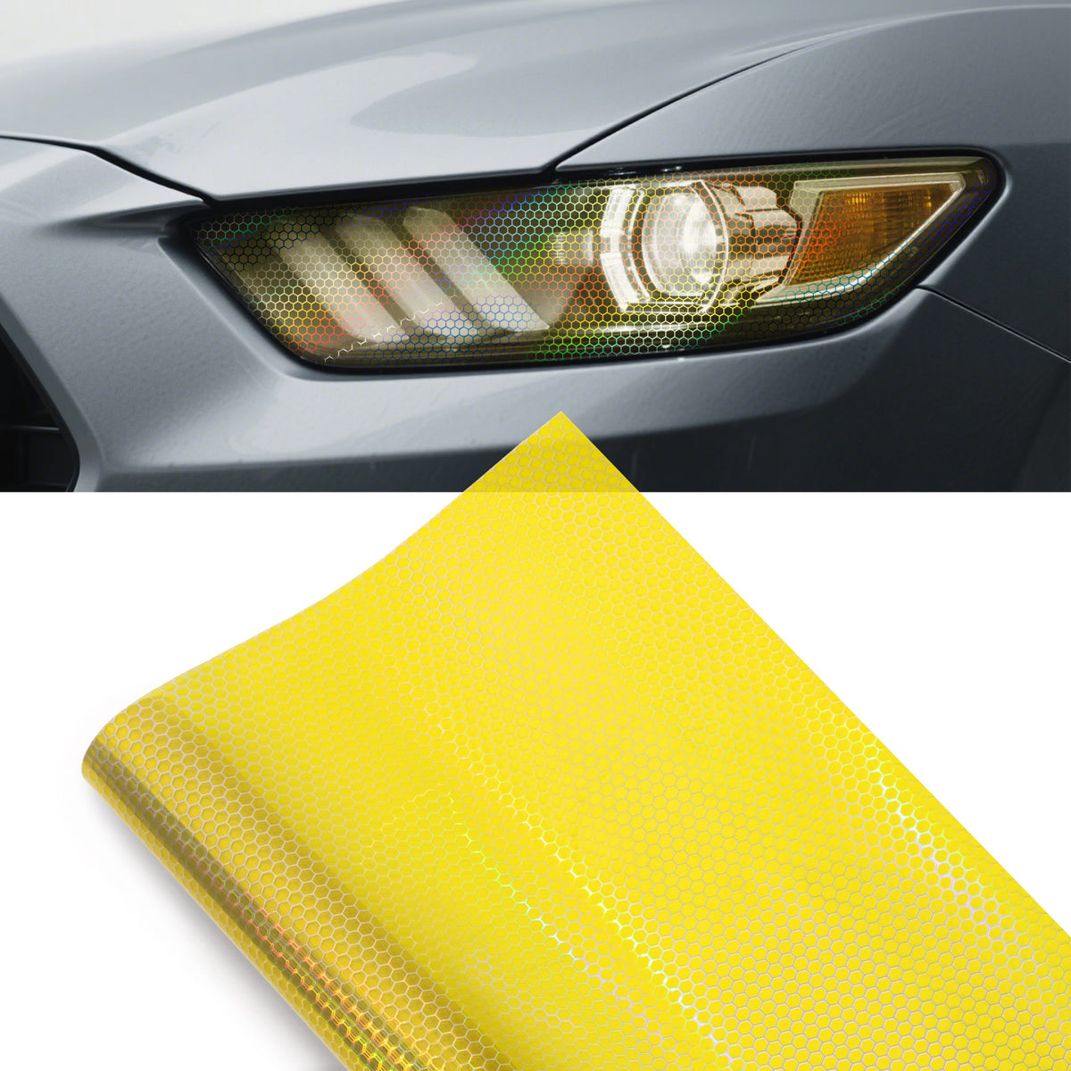 Hex headlight tint film — Yellow (1)