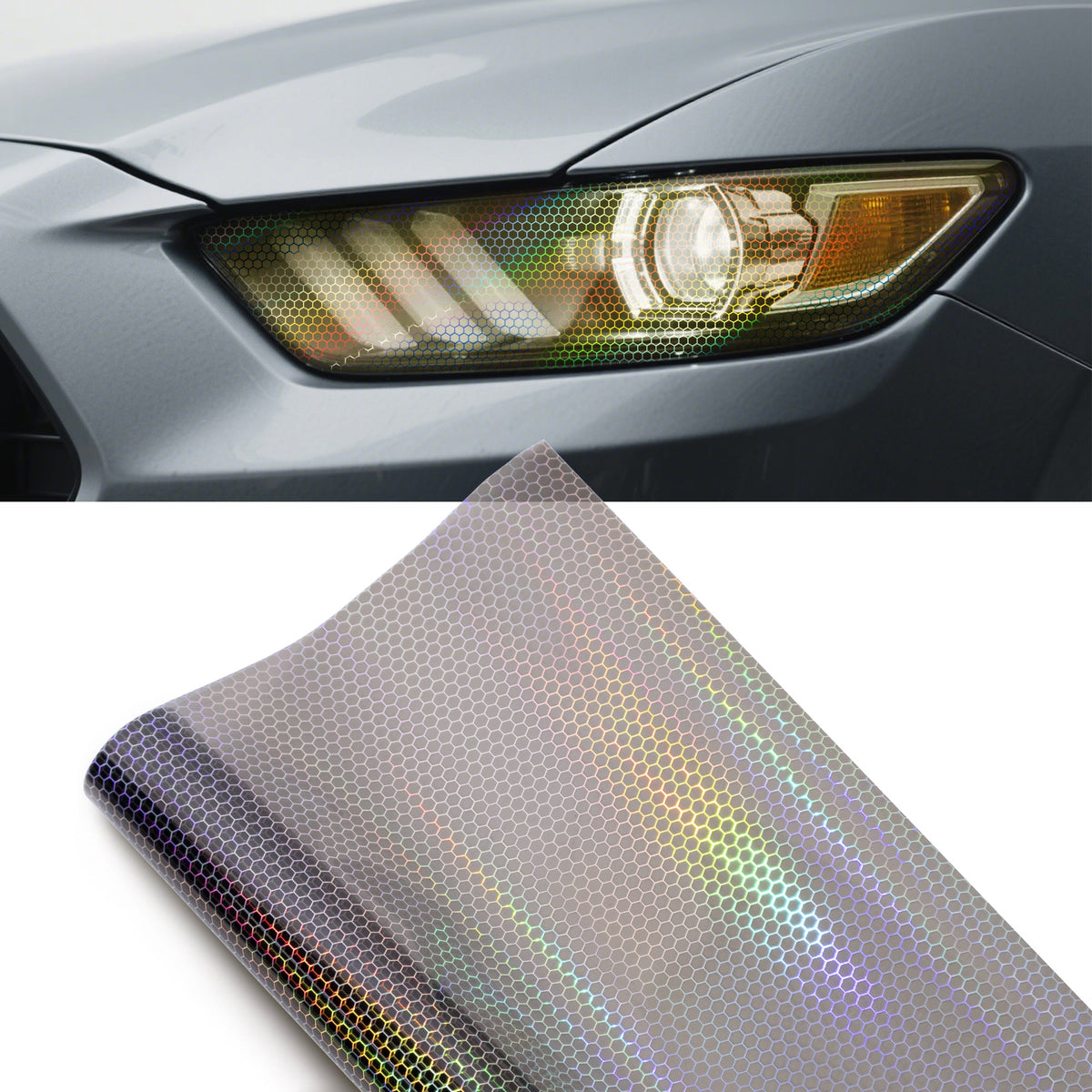 Hex headlight tint film — Smoke Black (1)
