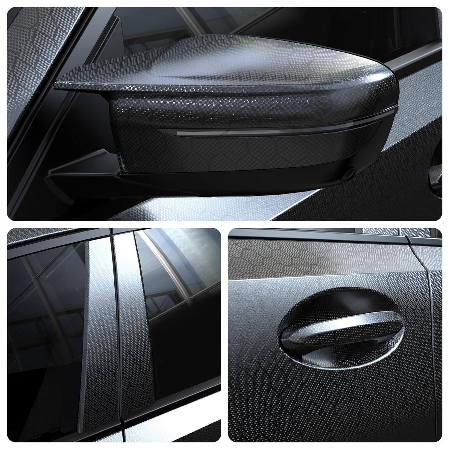 Lypumso® Honeycomb Carbon Fiber Vinyl Wrap (Grey)
