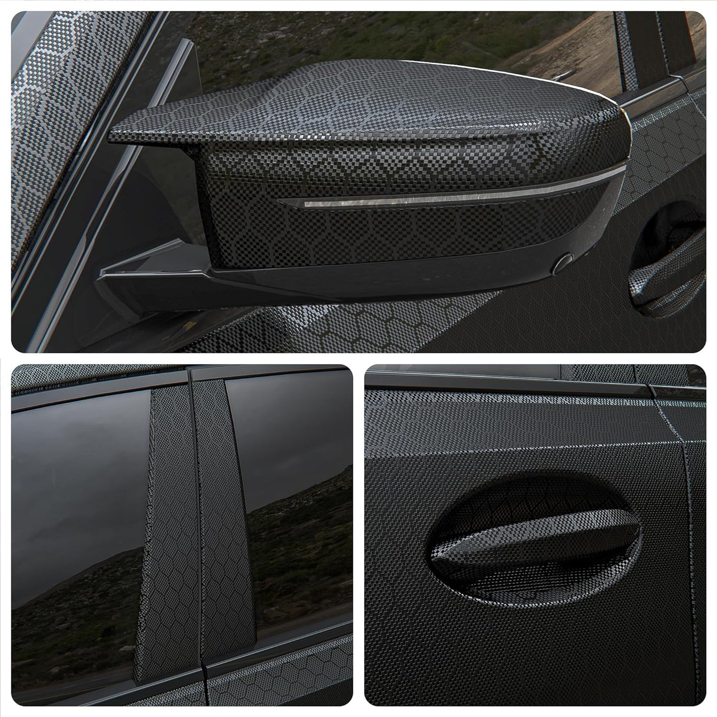 Lypumso® Honeycomb Carbon Fiber Vinyl Wrap (Matte Black)