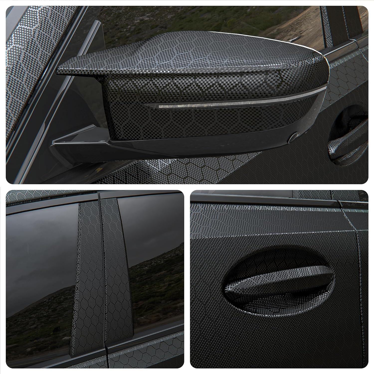 Lypumso® Honeycomb Carbon Fiber Vinyl Wrap (Matte Black)