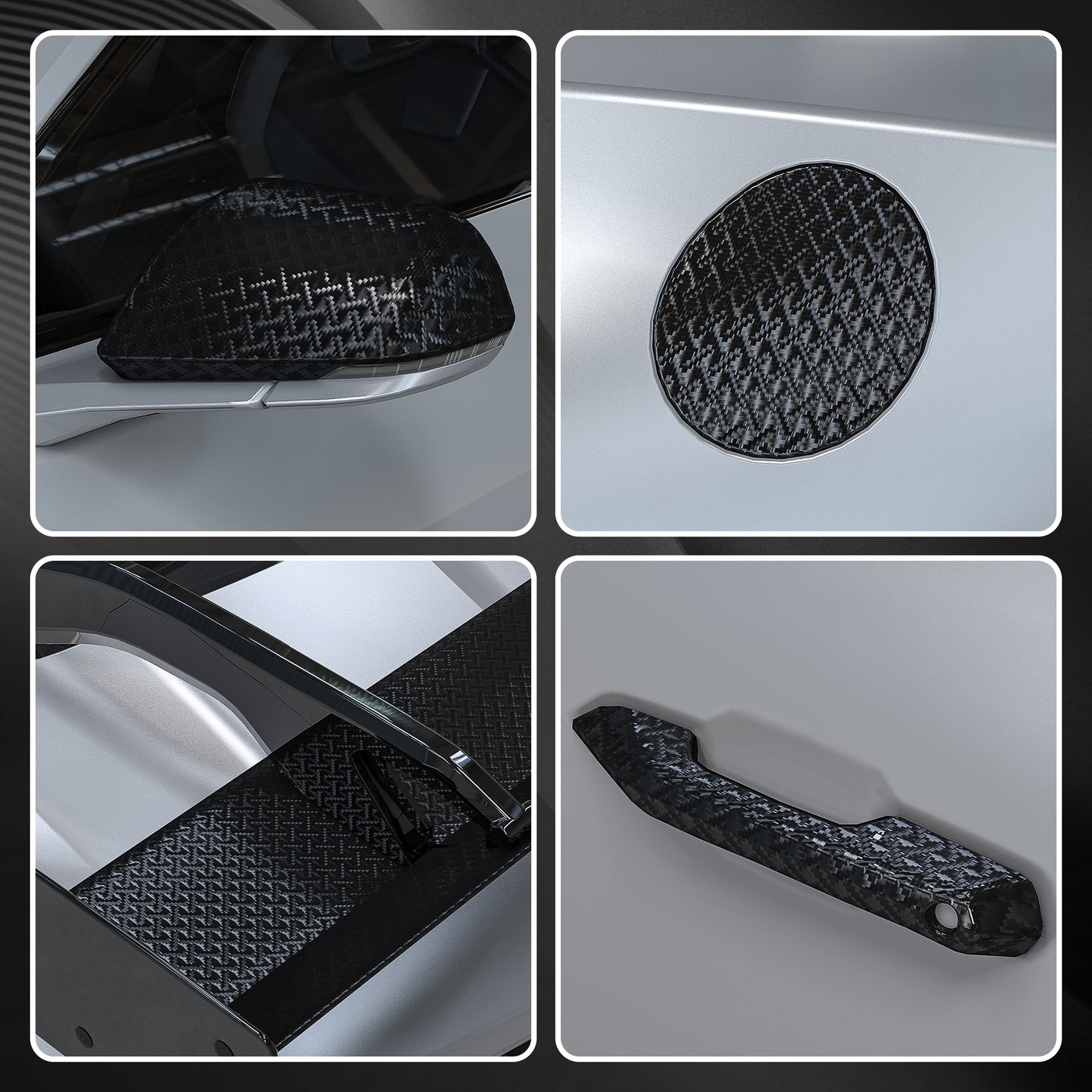 Lypumso® Grid Brushed Metal Carbon Fiber Vinyl Wrap