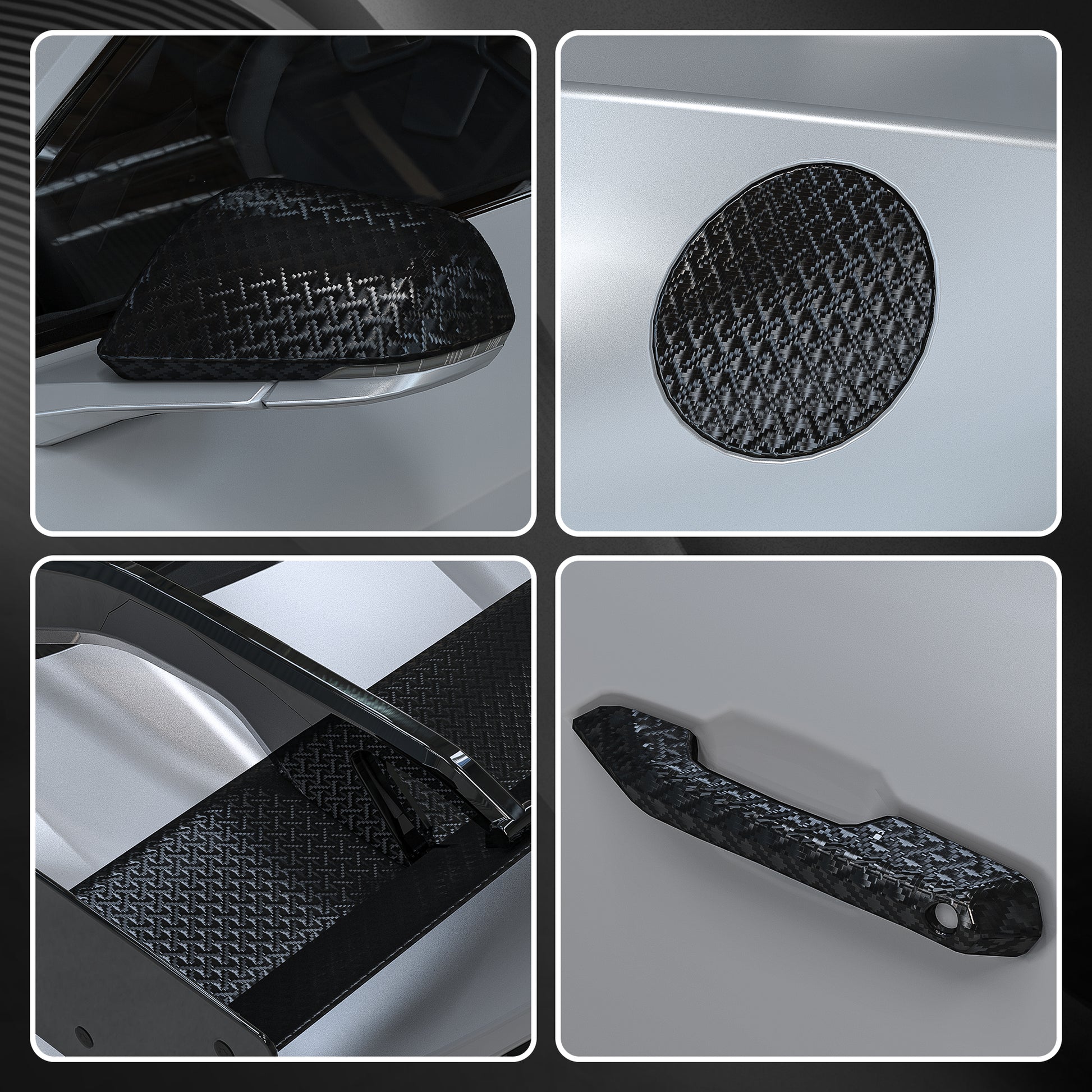 Lypumso® Grid Brushed Metal Carbon Fiber Vinyl Wrap