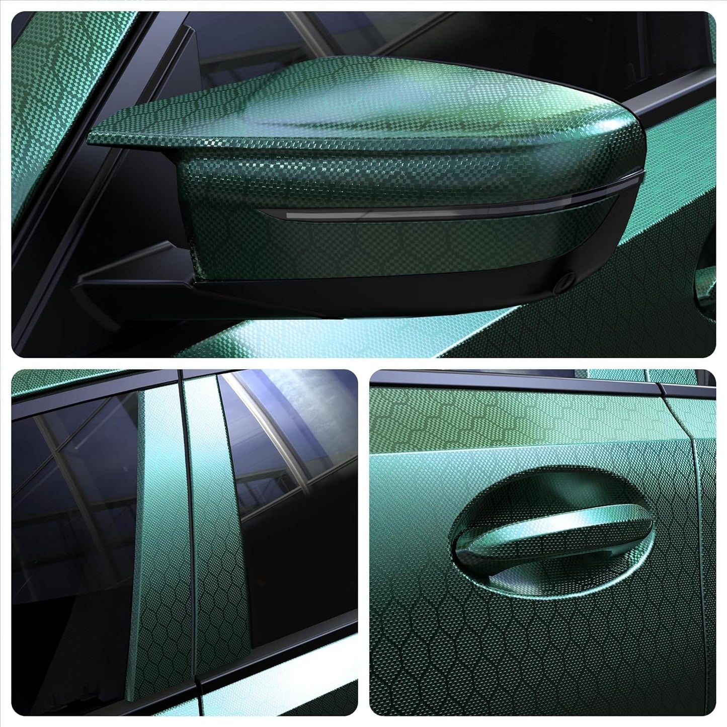 Lypumso® Honeycomb Carbon Fiber Vinyl Wrap (Green)