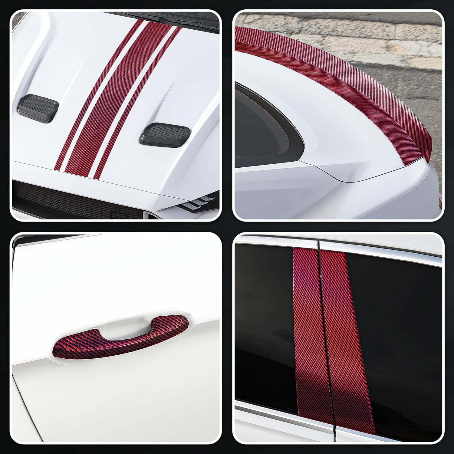 Lypumso® 2D Red Carbon Fiber Vinyl Wrap with Free Tool Kit