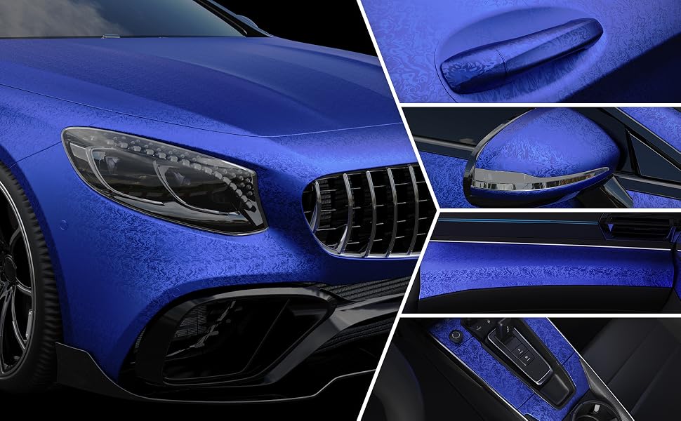 Lypumso Blue PET Damascus Forged Vinyl Wrap - detail image 2