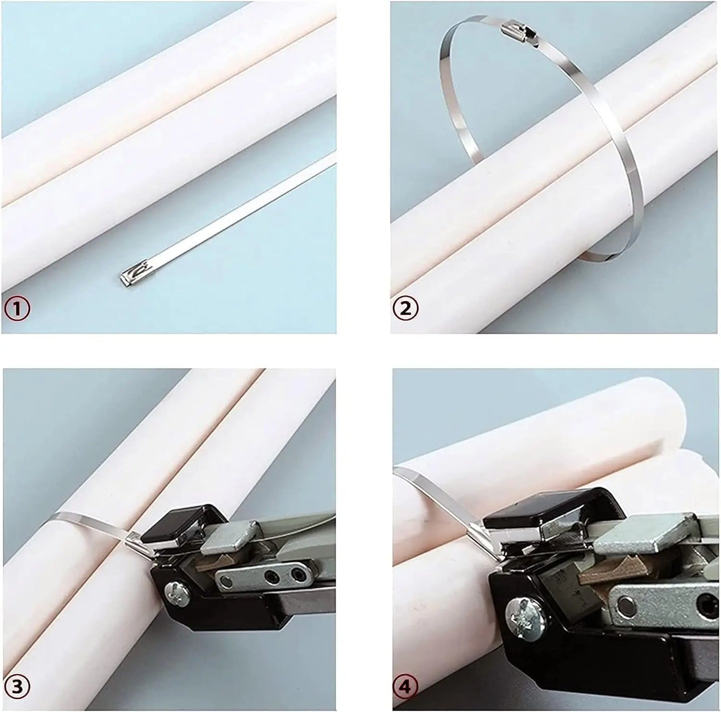 304 Stainless Steel Zip Ties 11.8 inch Multi-Purpose Heavy Duty Self-Locking Cable Ties