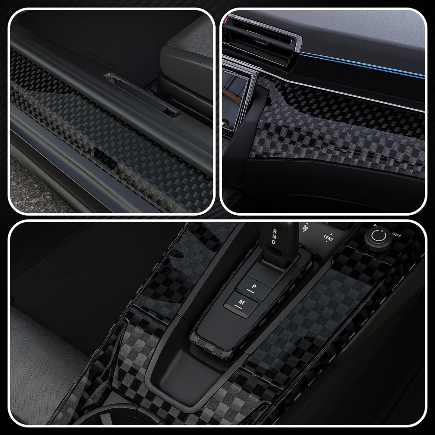 Lypumso® Glossy Grid Brushed Metal Carbon Fiber Vinyl Wrap