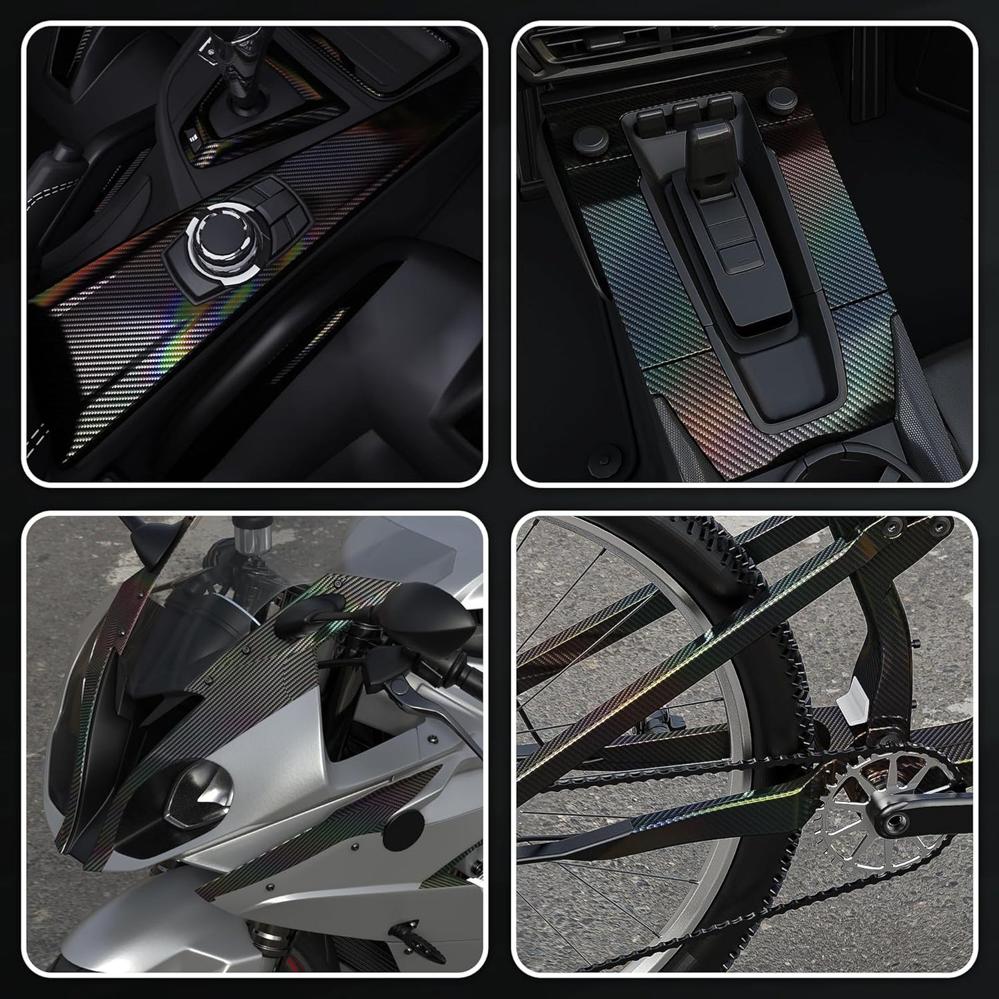 Lypumso® 2D Black Carbon Fiber Vinyl Wrap with Free Tool Kit