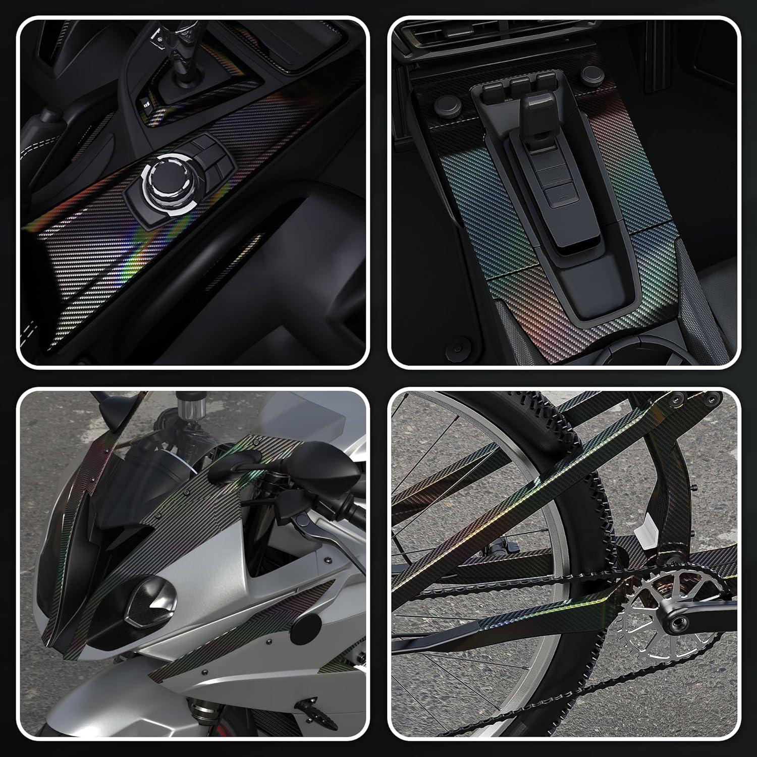 Lypumso® 2D Black Carbon Fiber Vinyl Wrap with Free Tool Kit